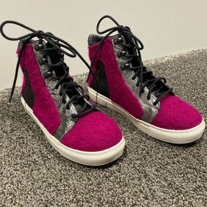 Elie Tahari Pink/Fuschia Vortex High Top Sneakers